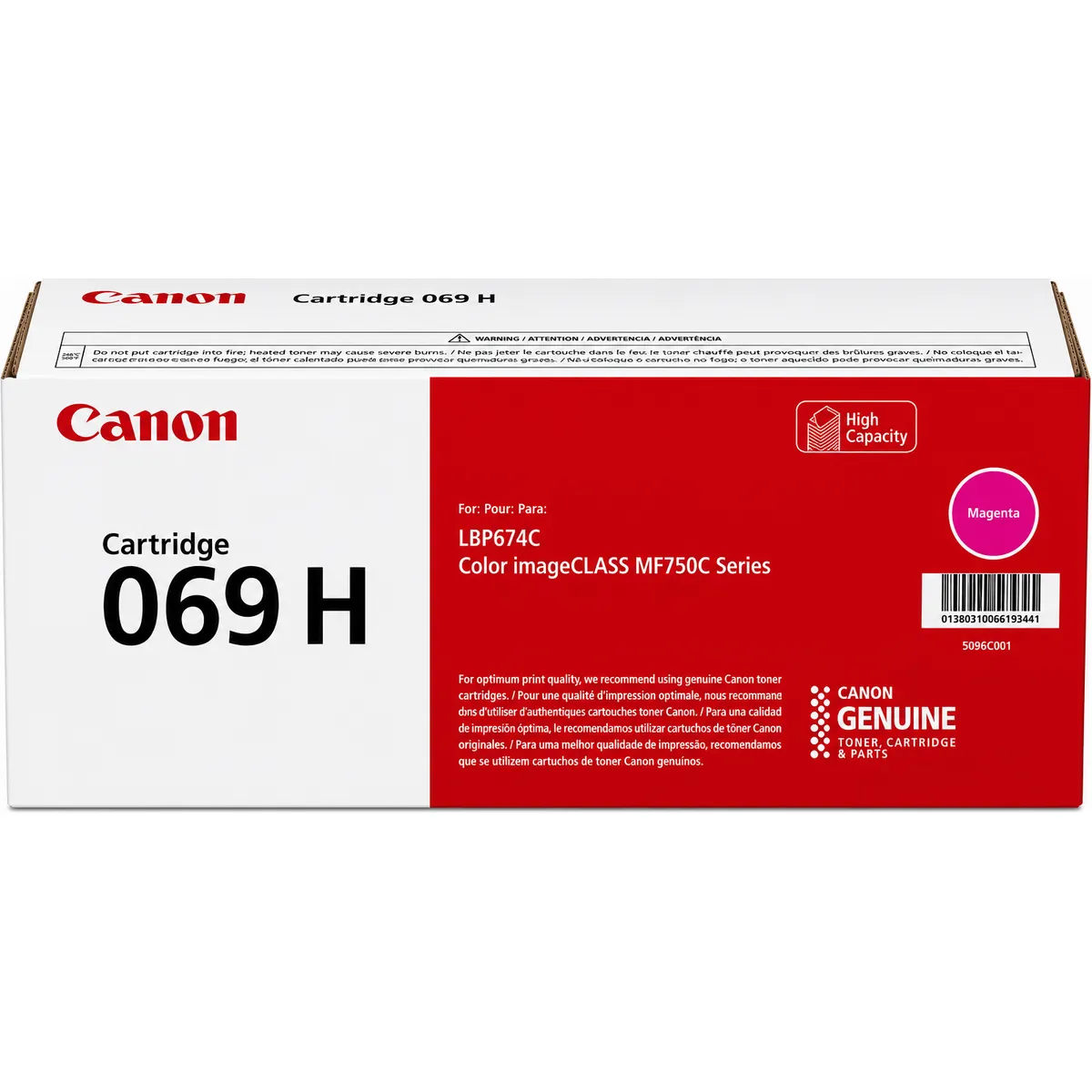 Canon 069 H Magenta High Yield Toner Cartridge (5096C001)